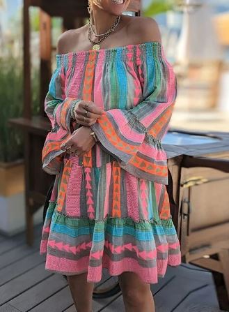 LP | Boho dress with flared sleeves