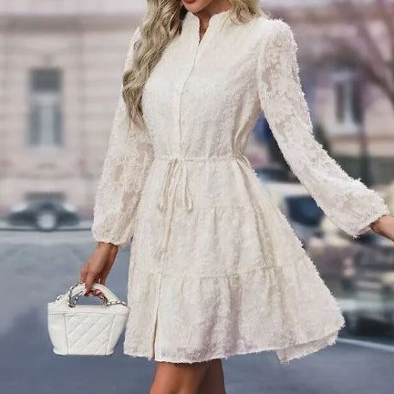 LP | Elegant A-line lace midi dress