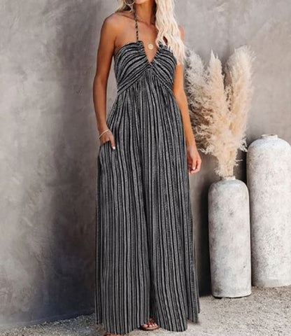 LP | Sexy long striped dress with adjustable tube top Tanga
