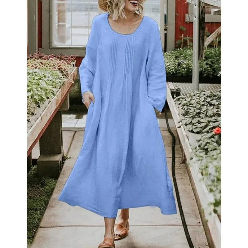 LP | Cotton and linen waist dress