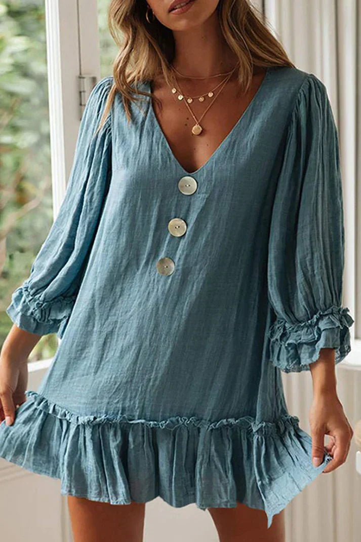 LP | V-neck dresses and simple patchwork, fashionable simplicity