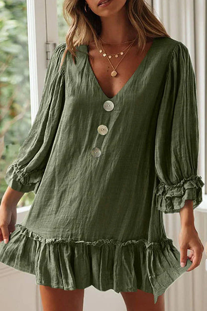 LP | V-neck dresses and simple patchwork, fashionable simplicity