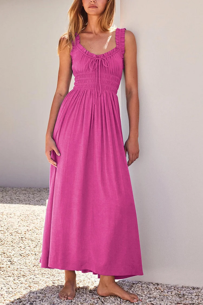 LP | V-neck midi dress with bow.