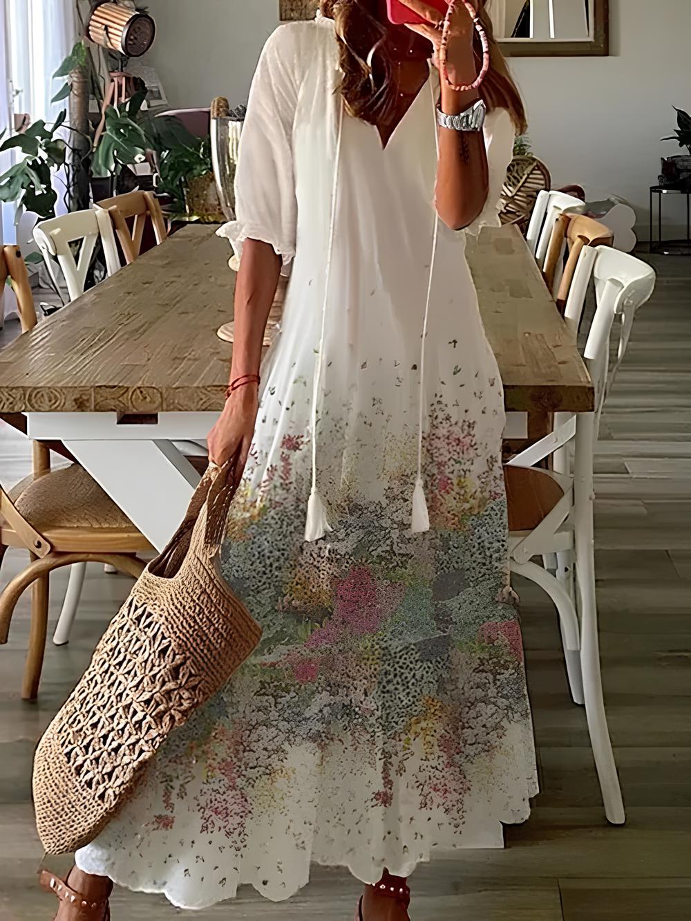 LP | Long-sleeved dress with ruffles for women