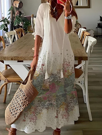 LP | Long-sleeved dress with ruffles for women