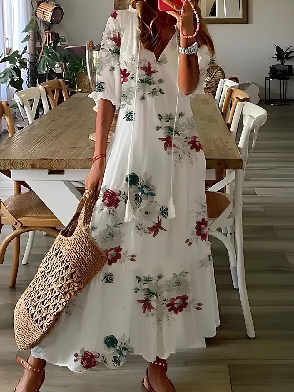 LP | Long-sleeved dress with ruffles for women