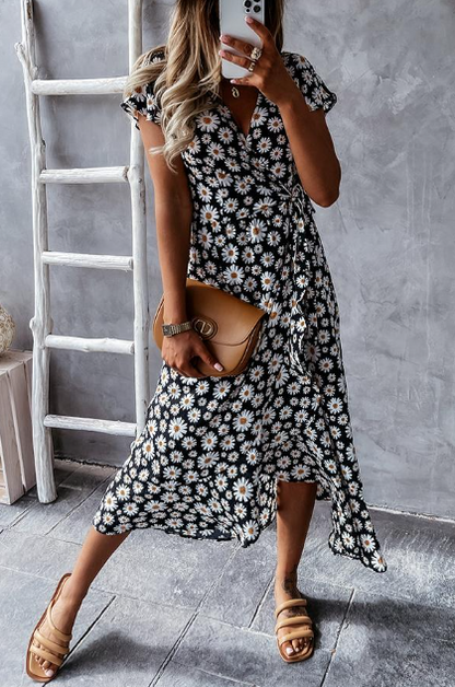 LP | Midi dress with daisy pattern