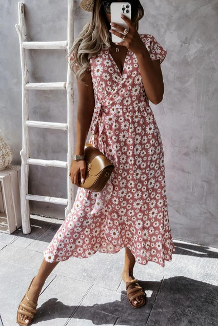LP | Midi dress with daisy pattern