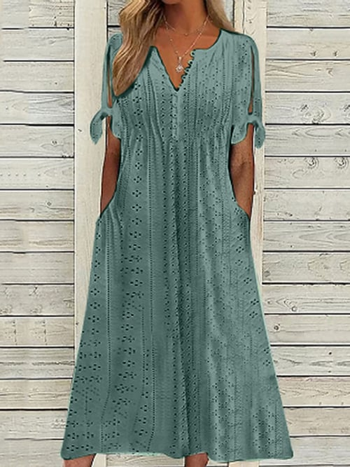 LP | Resort women's one-color dress with lace