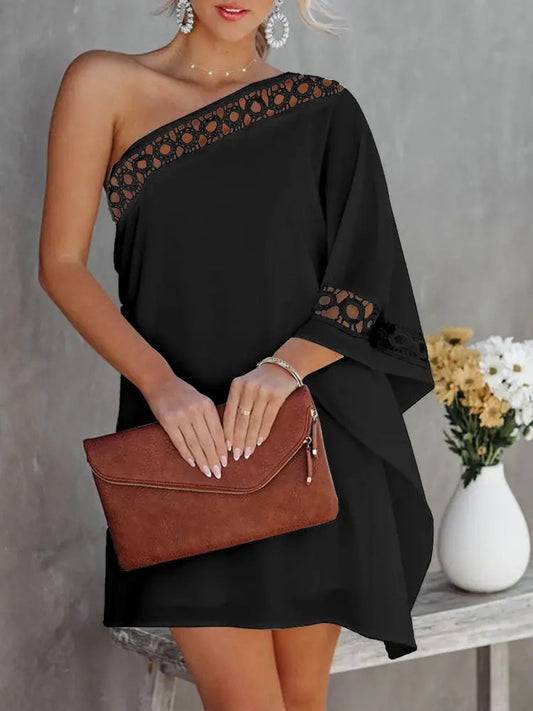 "Christin" Elegant shoulder dress