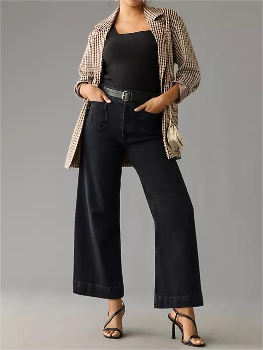 Stretch pants with high waist