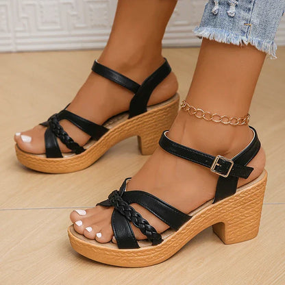 Daniela® | Elegant sandals with high heel and adjustable ankle strap
