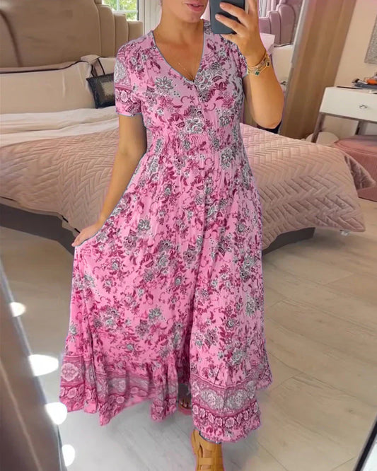 LP | Flower dress with V-neckline