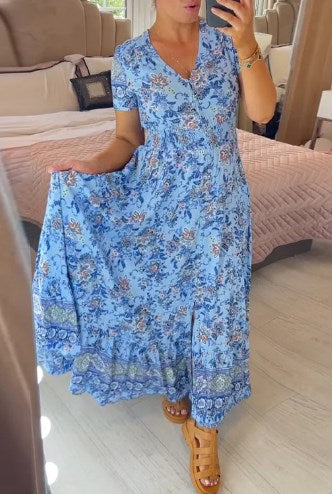 LP | Flower dress with V-neckline