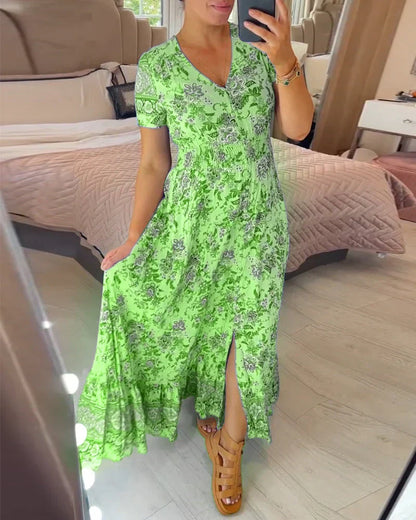 LP | Flower dress with V-neckline