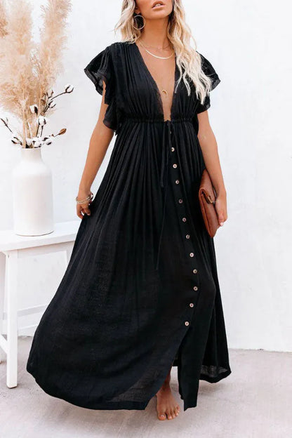 LP | Fairy Air dress with v-neck and ruffled sleeves