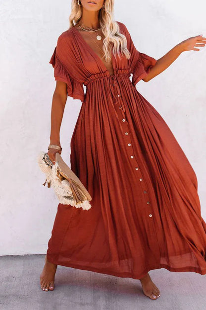 LP | Fairy Air dress with v-neck and ruffled sleeves