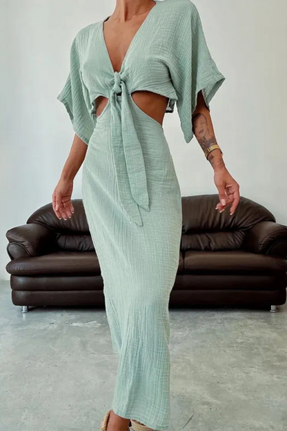Elowyn | Summer Midriff V-neck Dress