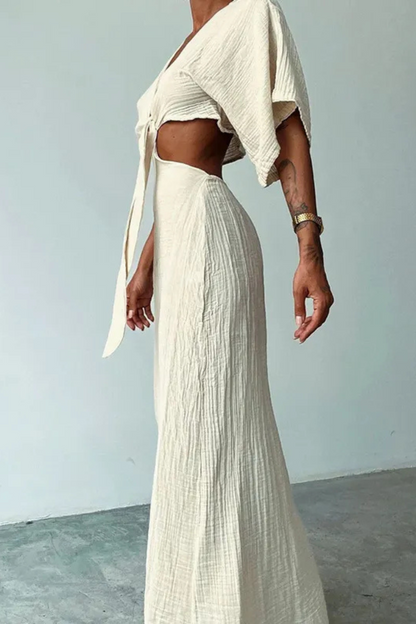 Elowyn | Summer Midriff V-neck Dress
