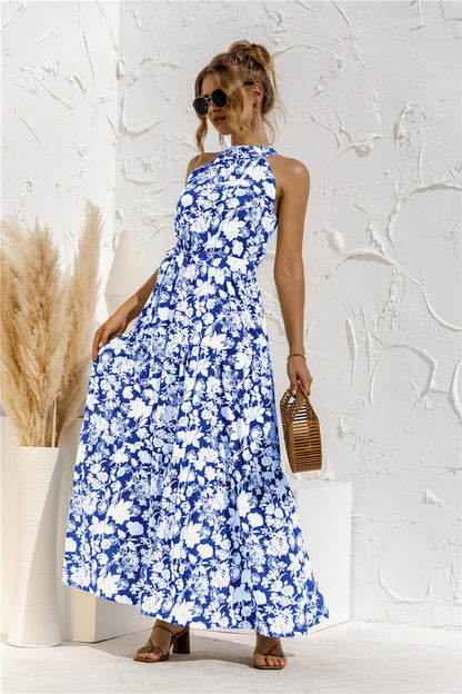 LP | Maxi dress with tie belt and colorful polka dot print