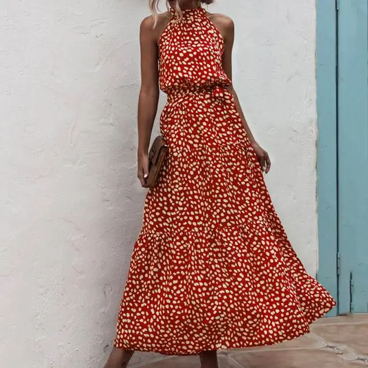 LP | Strapless maxi dress with floral print.