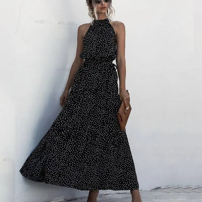 LP | Strapless maxi dress with floral print.