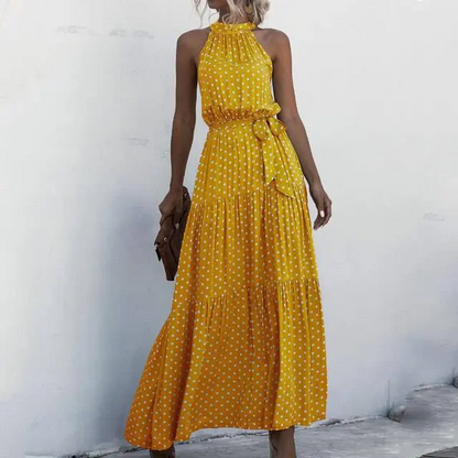 LP | Strapless maxi dress with floral print.