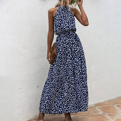 LP | Strapless maxi dress with floral print.
