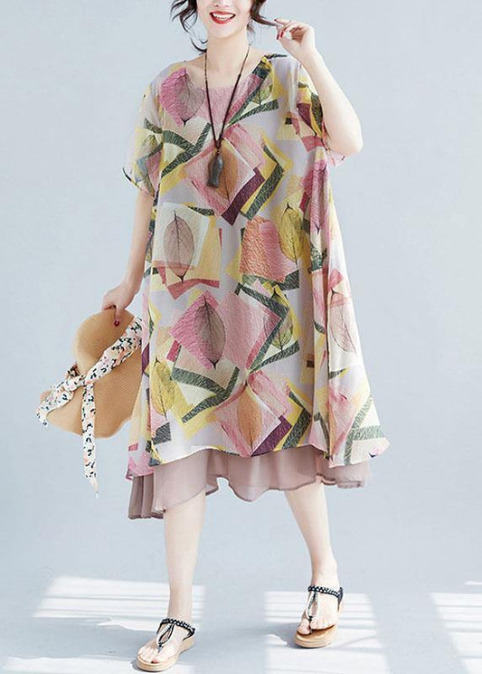 LP | Floral dress with wide O-neckline