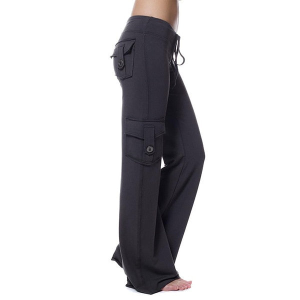 Stretch cargo pants for ladies