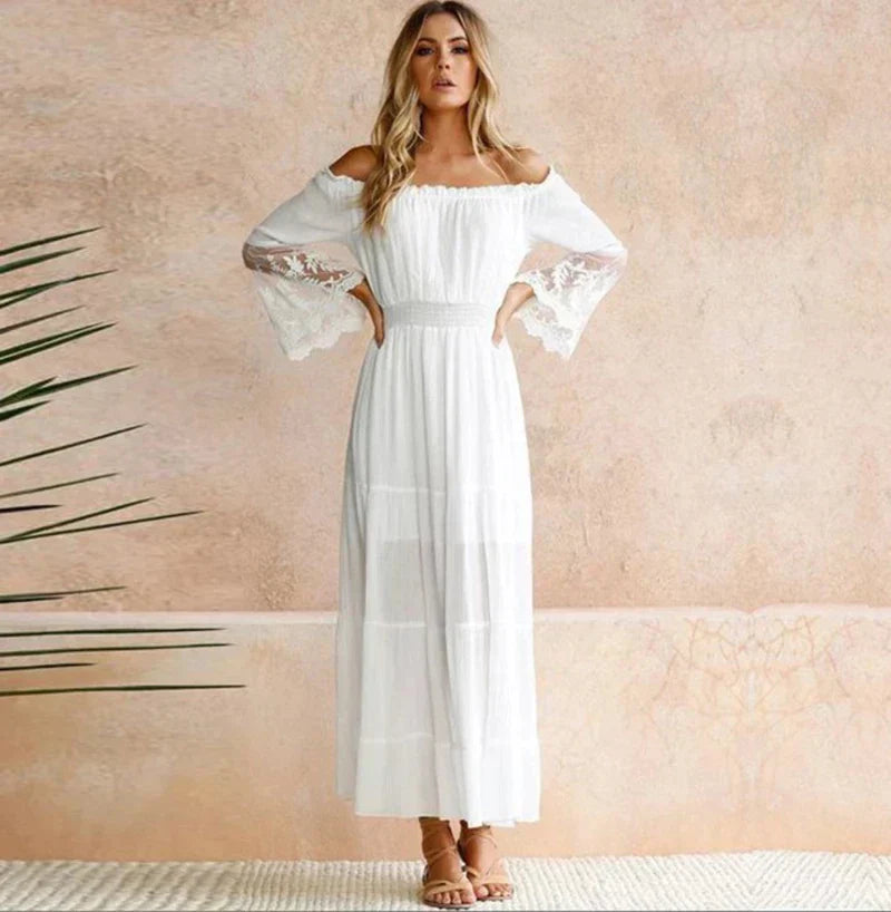 Dresses from embroidered lace