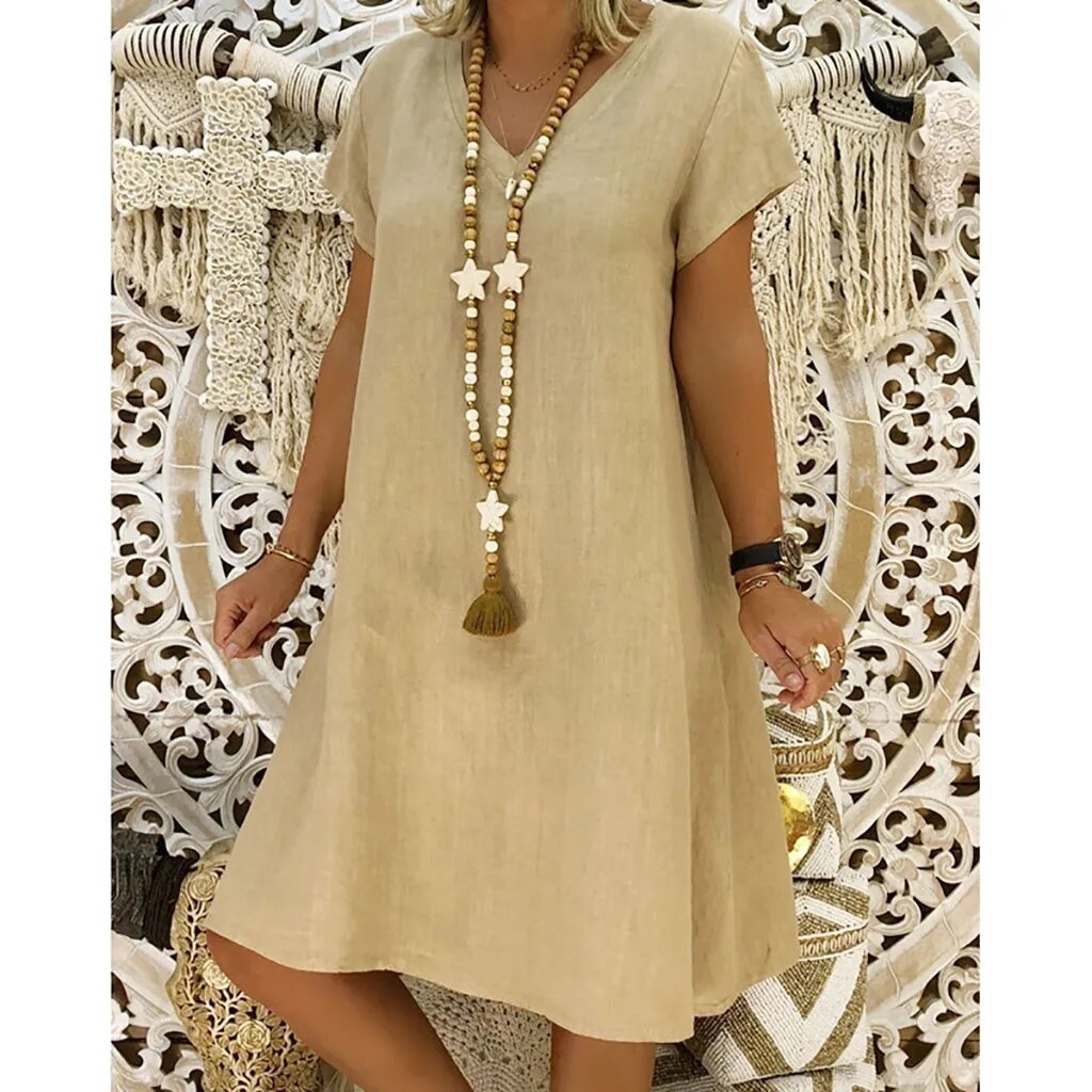 Casual, loose cotton dress