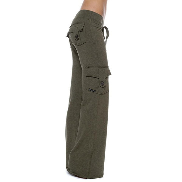 Stretch cargo pants for ladies