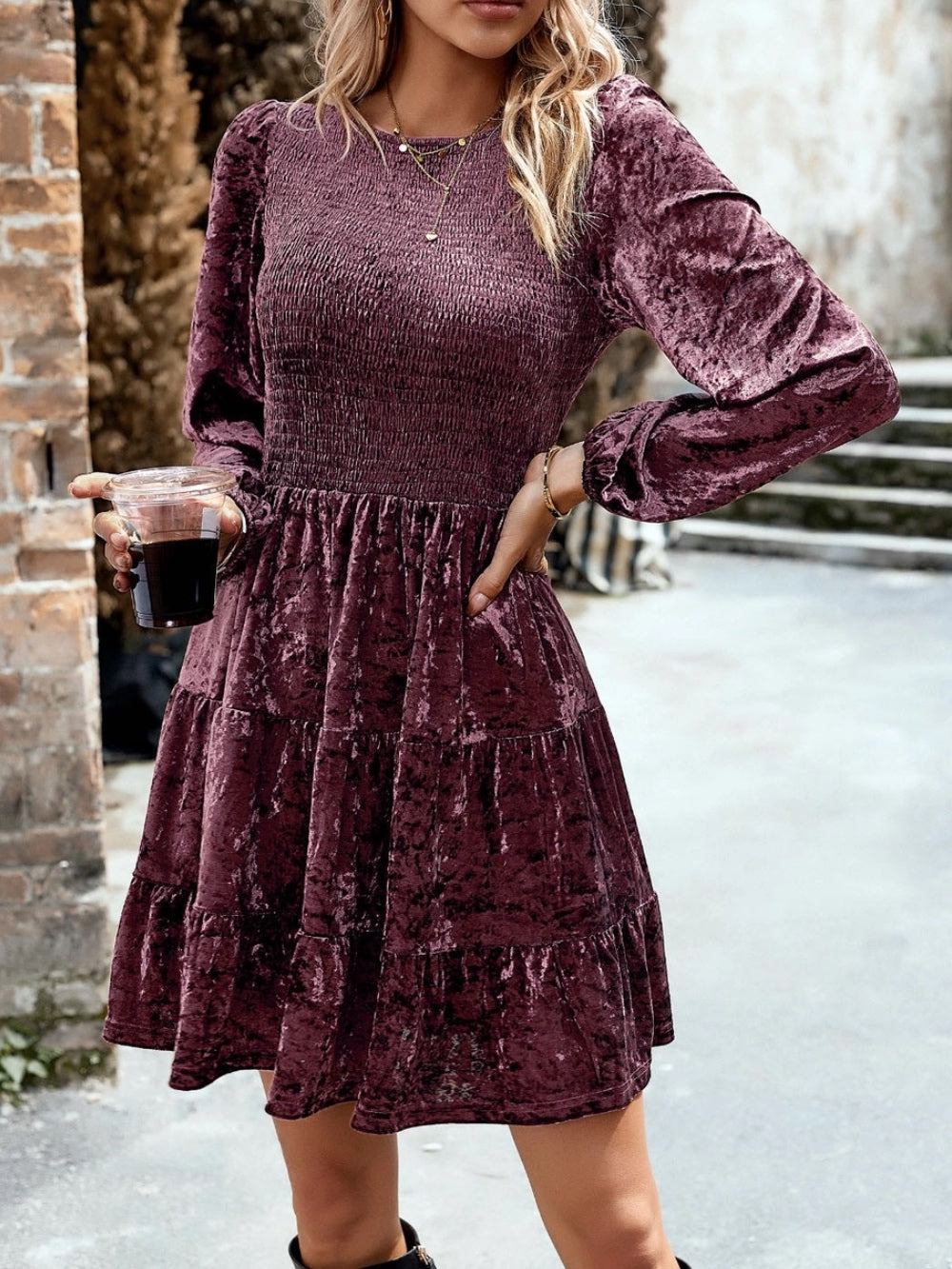 Shadows velvet dress