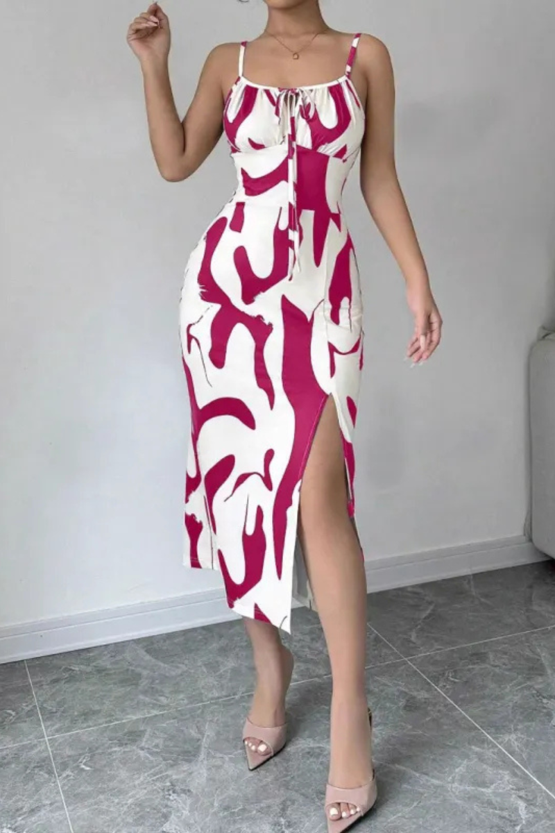 Isla | Summer Printed Suspender Split Dress