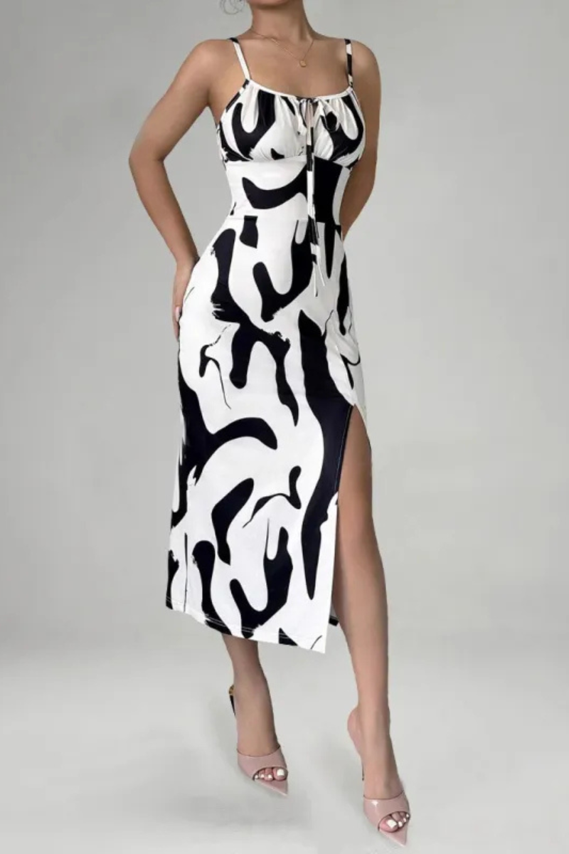 Isla | Summer Printed Suspender Split Dress