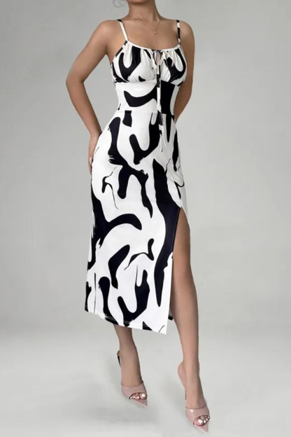 Isla | Summer Printed Suspender Split Dress