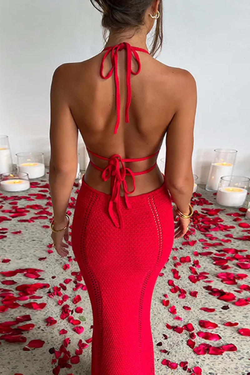 Jalene | Sexy Backless Halter Long Dress