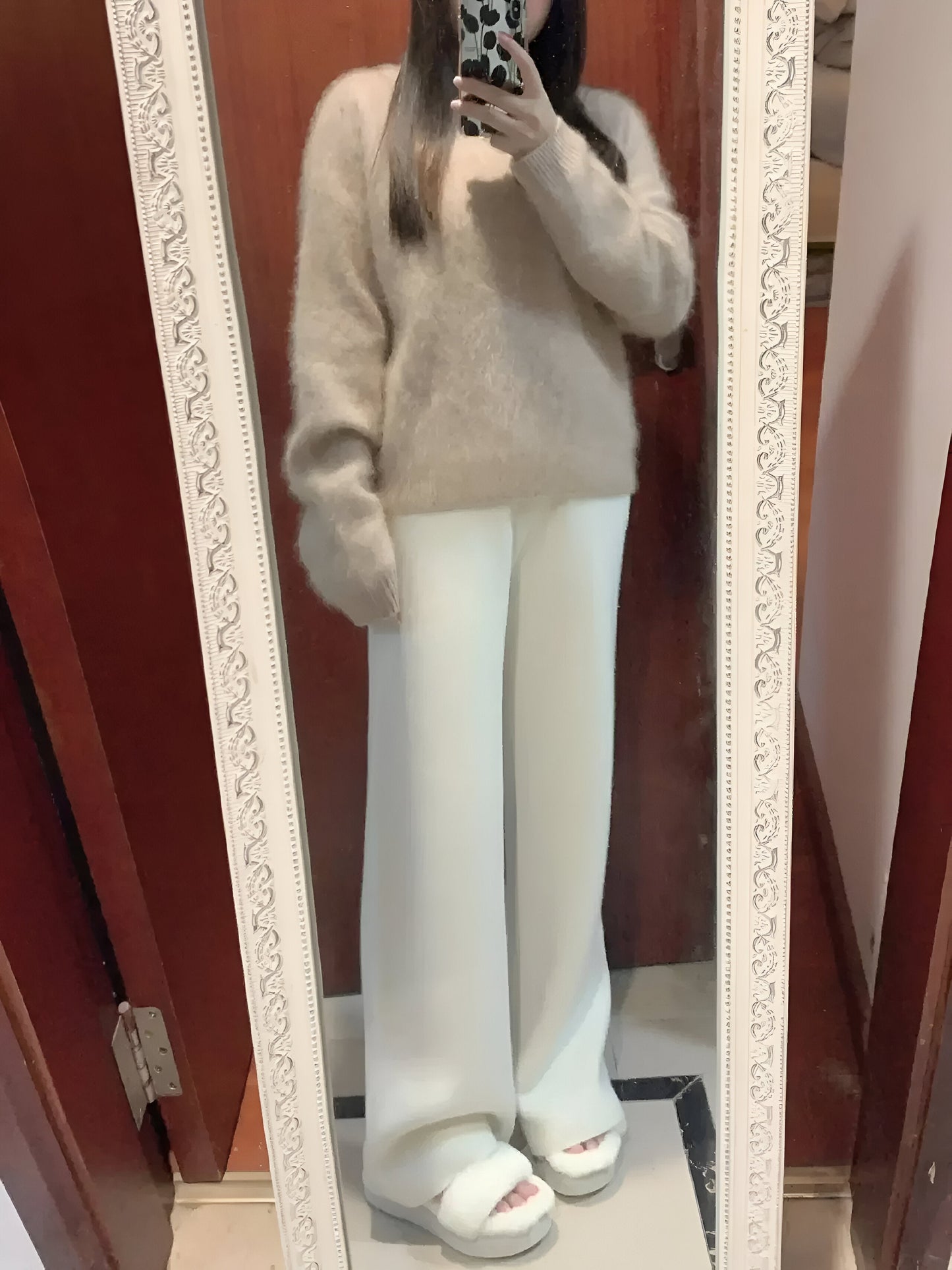 Malina | Comfortable knitted wool pants with wide legs