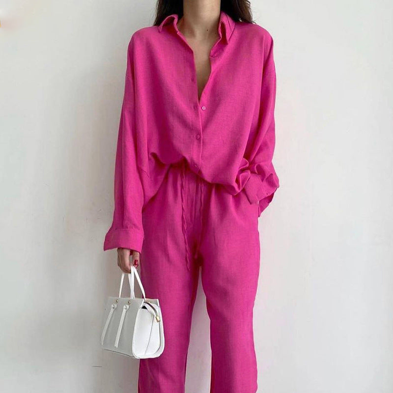 blouse and pants with wide legs