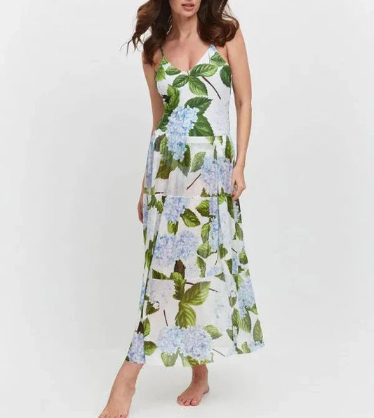 Stylish floral swimsuit with skirt