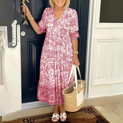 LP | Elegant floral V-neck dress