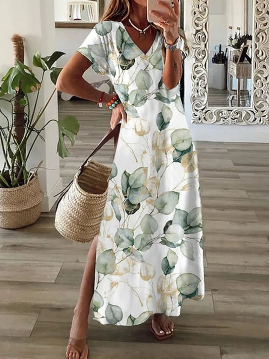 LP | V-neck printed casual dress