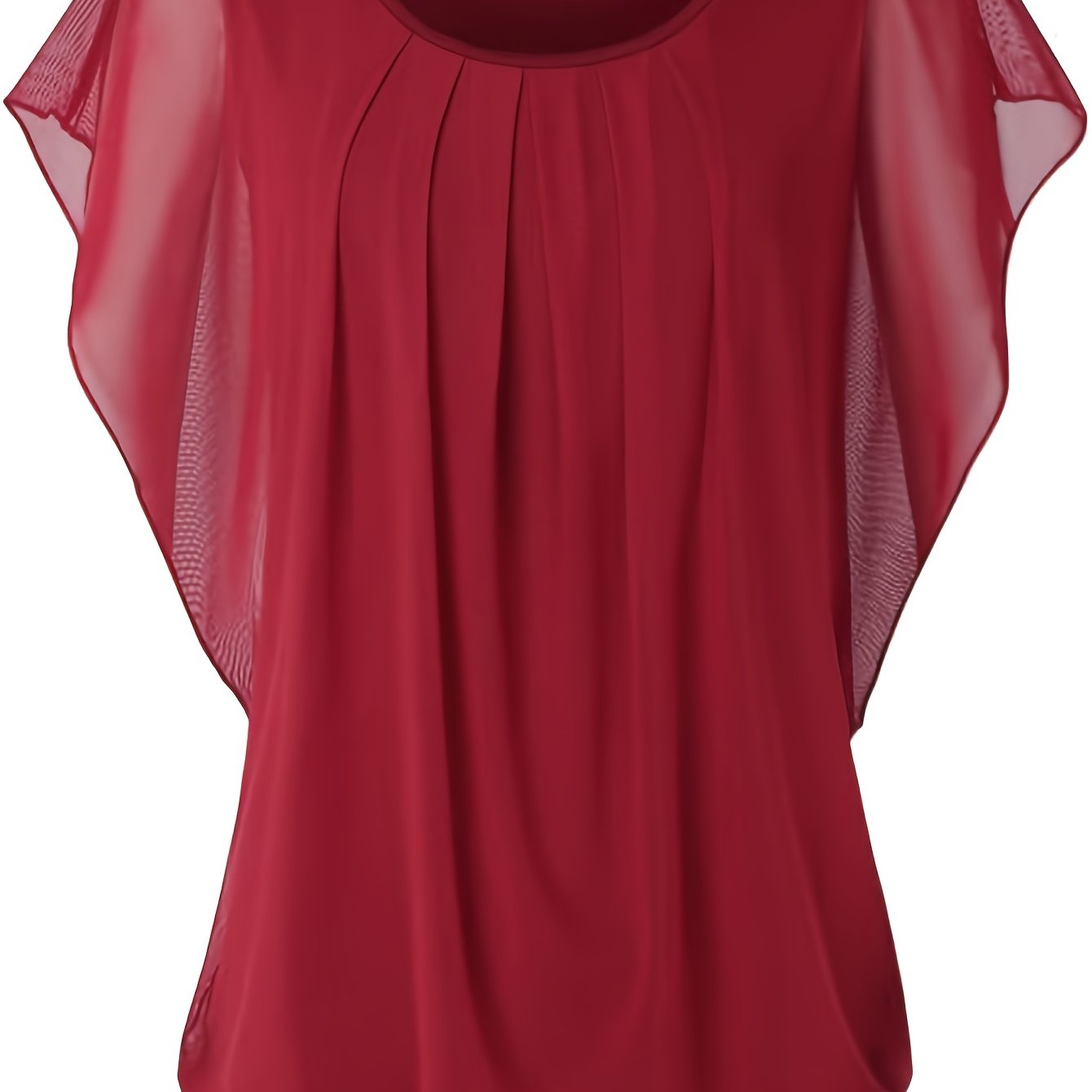 Knitted blouse - Short sleeves and gathered details