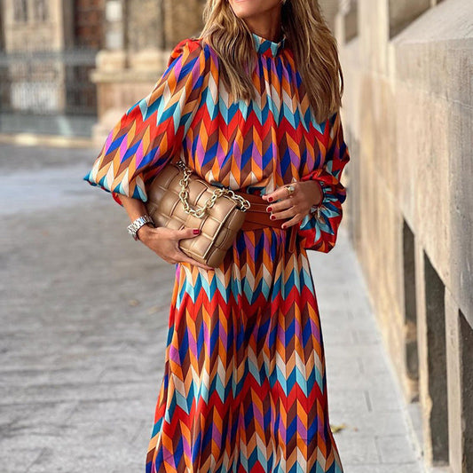Formal midi dress with print