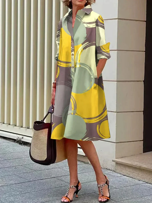 LP | Urban abstract polka dot shirt dress
