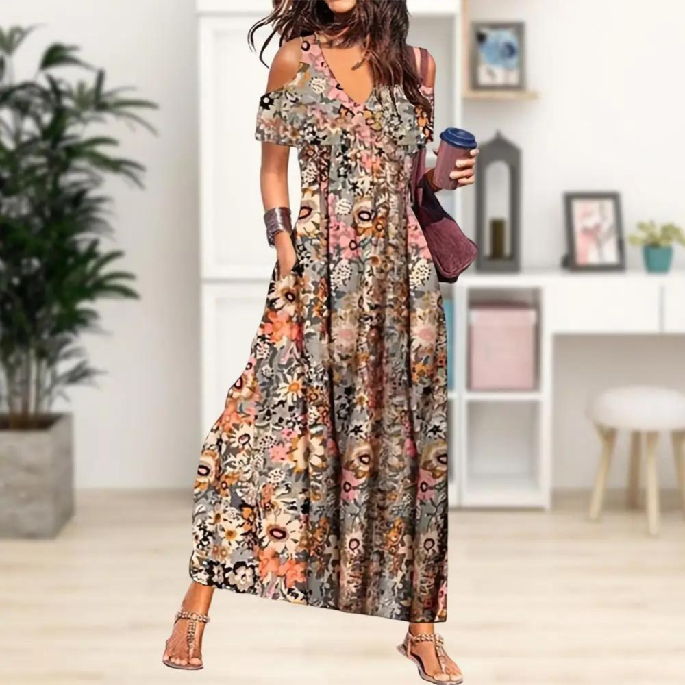 LP | Elegant long dress with print