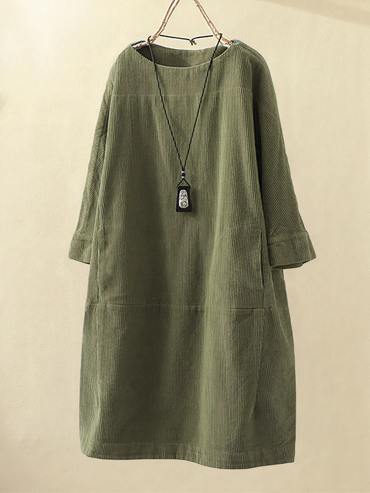 A-line corduroy dress