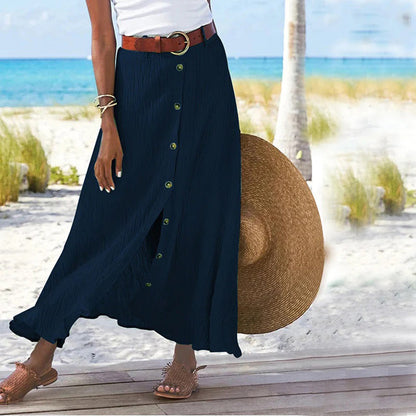LEXIE - Long buttoned skirt