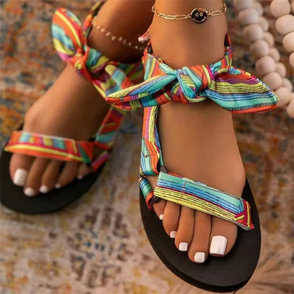 DELIA | Flat leopard print summer sandals